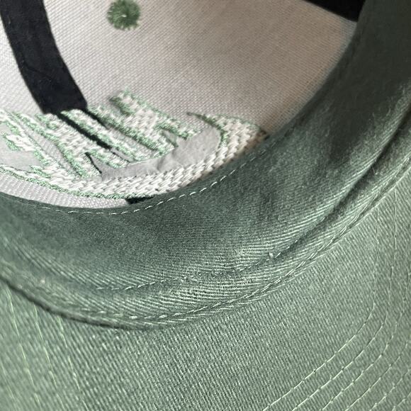 Nike Vtg Hat Swoosh Logo Spellout Snapback Cap Green 1990s White Tag Taiwan OSFA - Picture 7 of 10